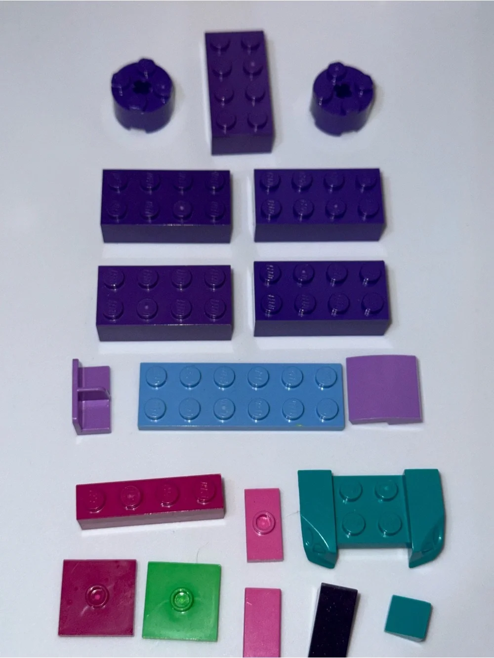 LEGO 18 bright color MISC blocks planks pieces parts lot